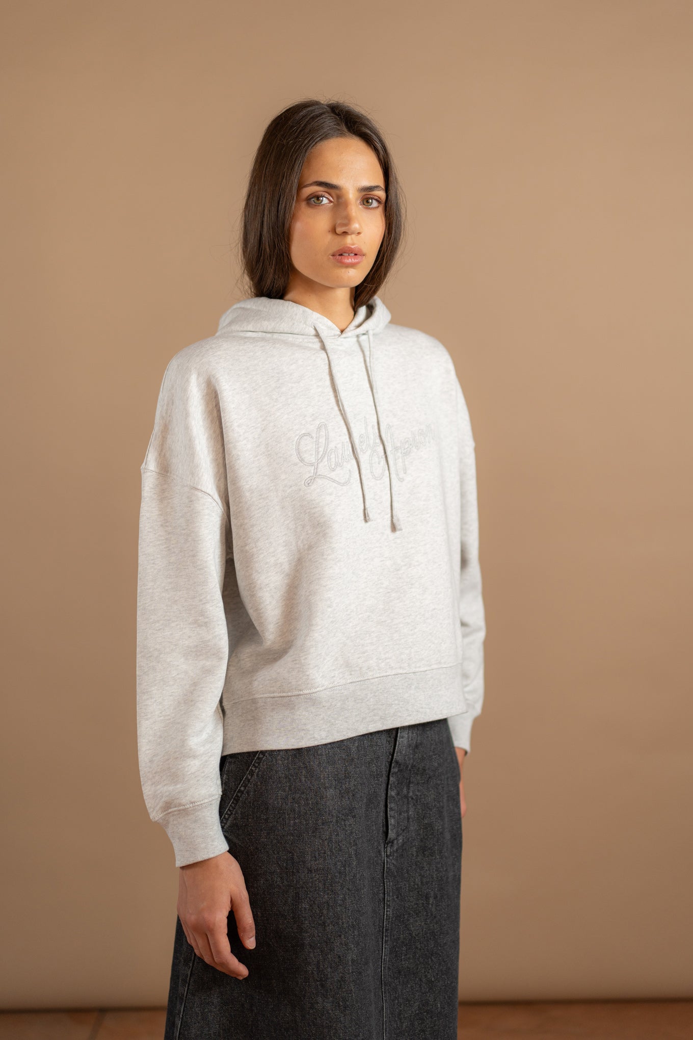 Kapuzenpullover – grau meliert