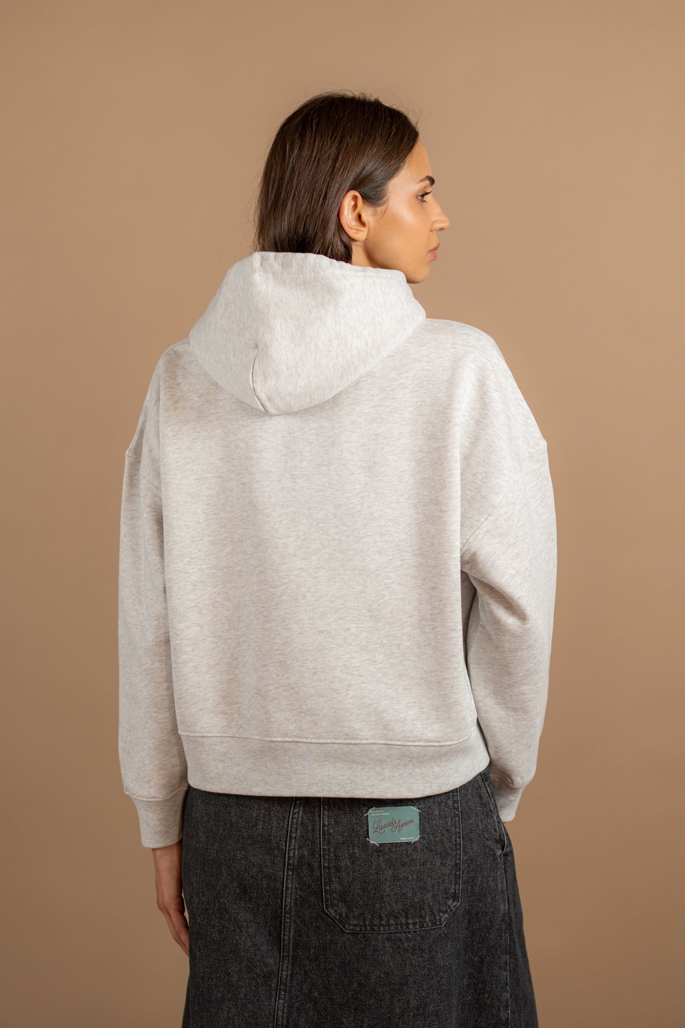 Kapuzenpullover – grau meliert