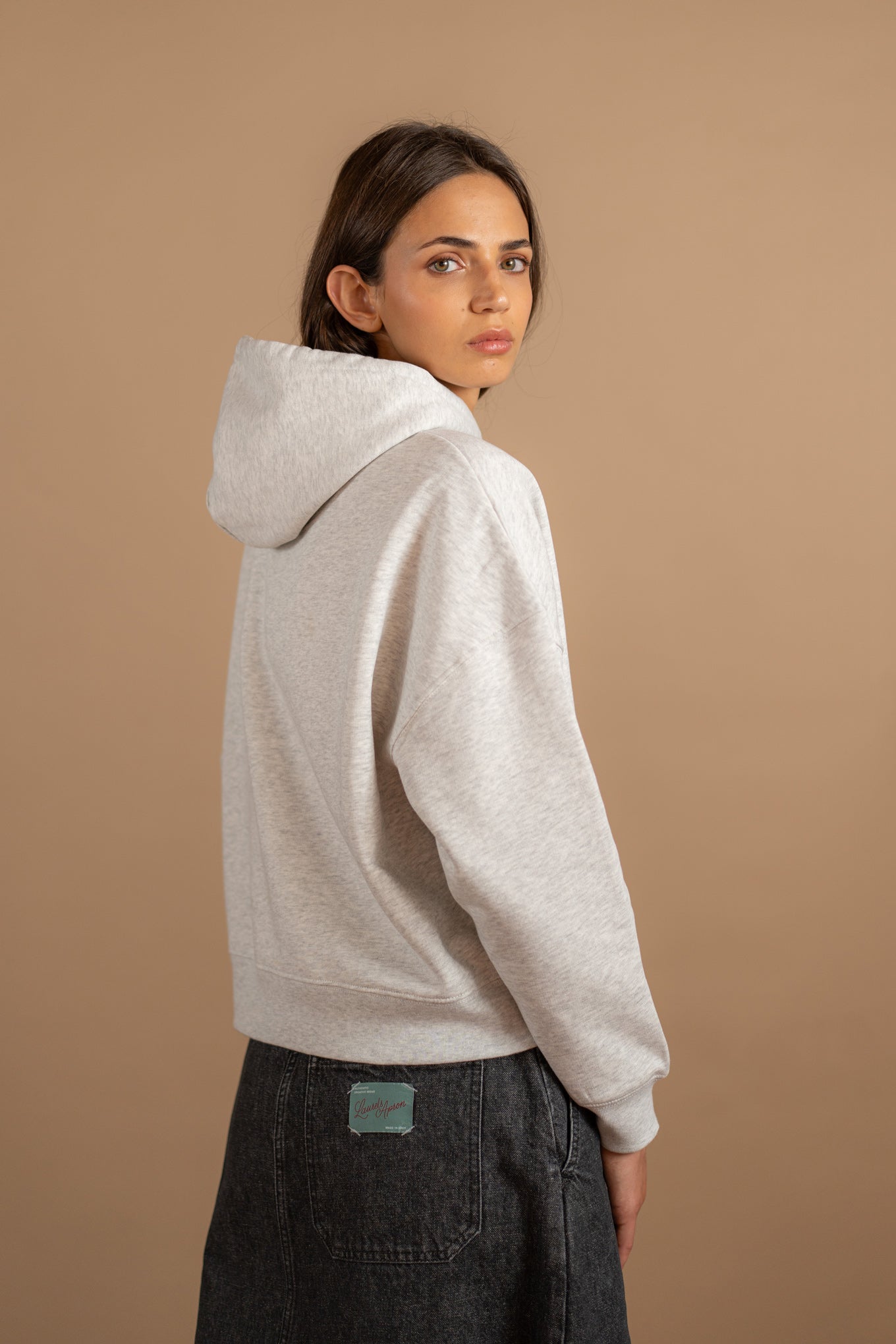 Kapuzenpullover – grau meliert
