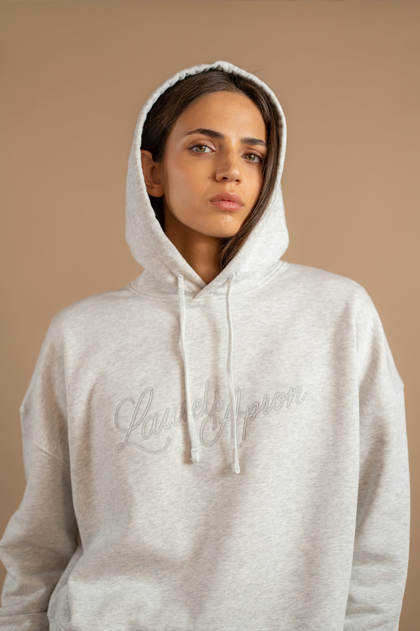 Kapuzenpullover – grau meliert