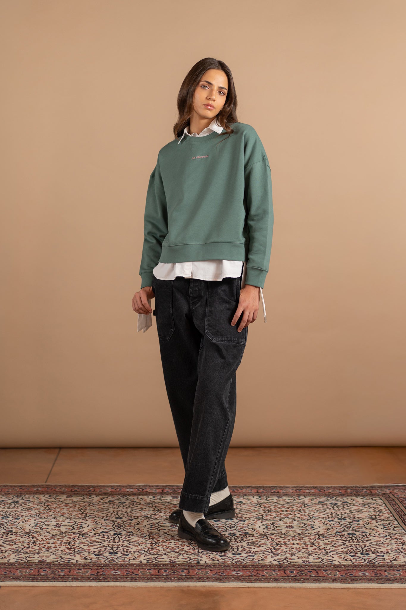 Sweatshirt „In divenire“ – Eukalyptusgrün