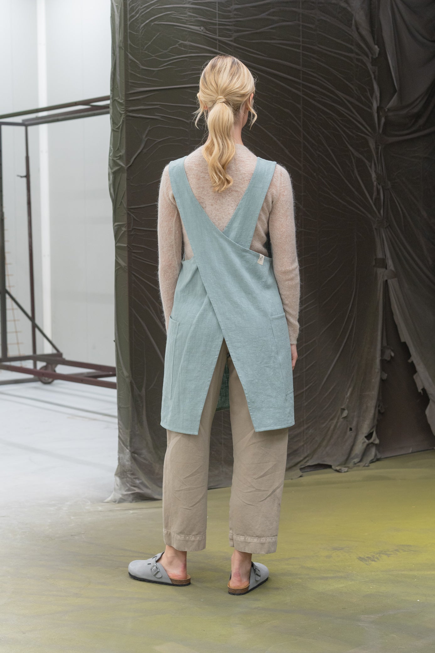 Schürze/Kleid für Damen – Aquagrün