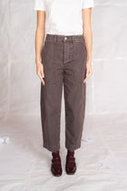 Jeans Apollo in cotone con elastico in vita - Marrone stonewased
