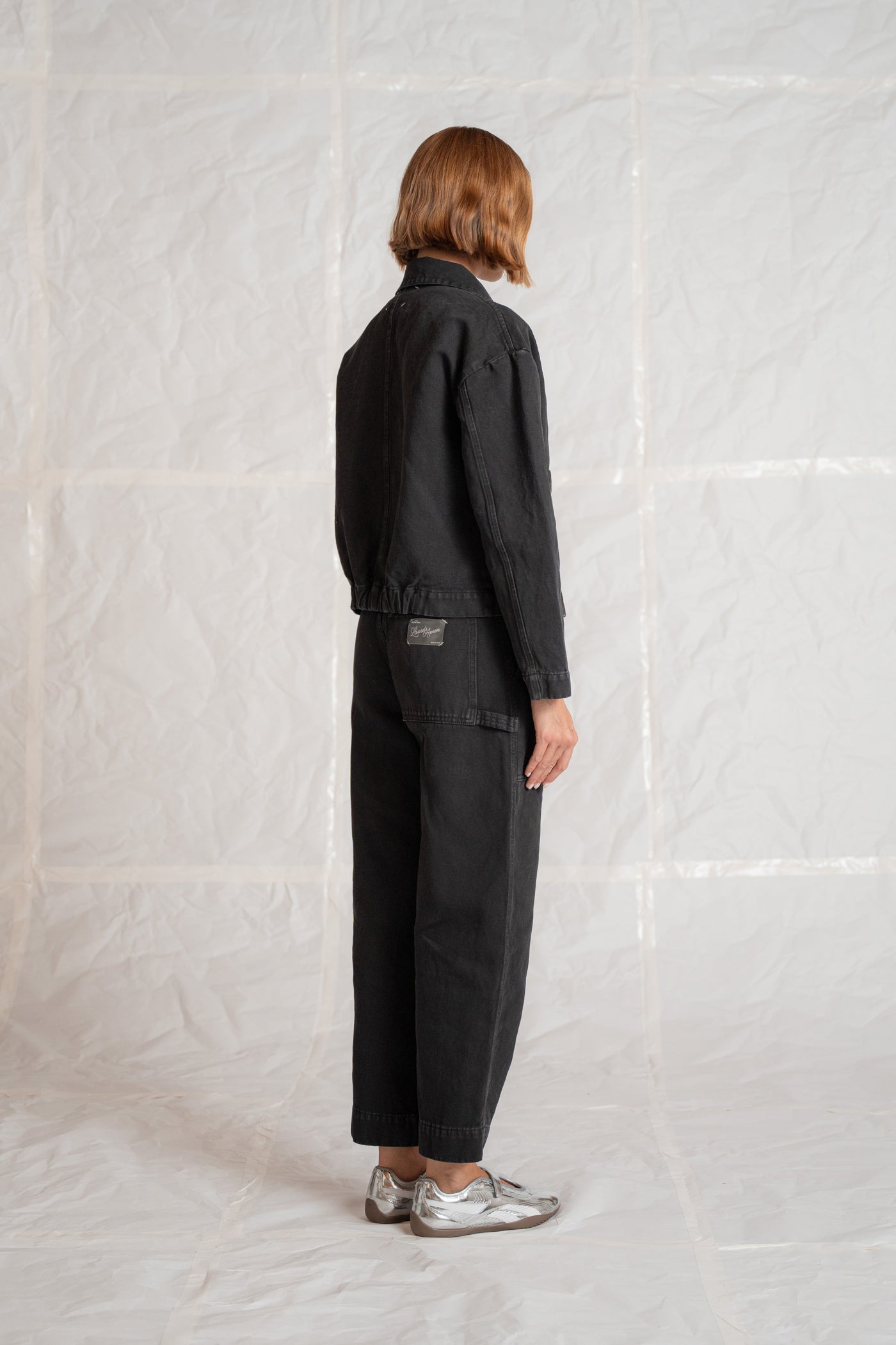 Overshirt Jeans Eva mit Kordelzug aus recycelter Baumwolle – Blau gewaschen