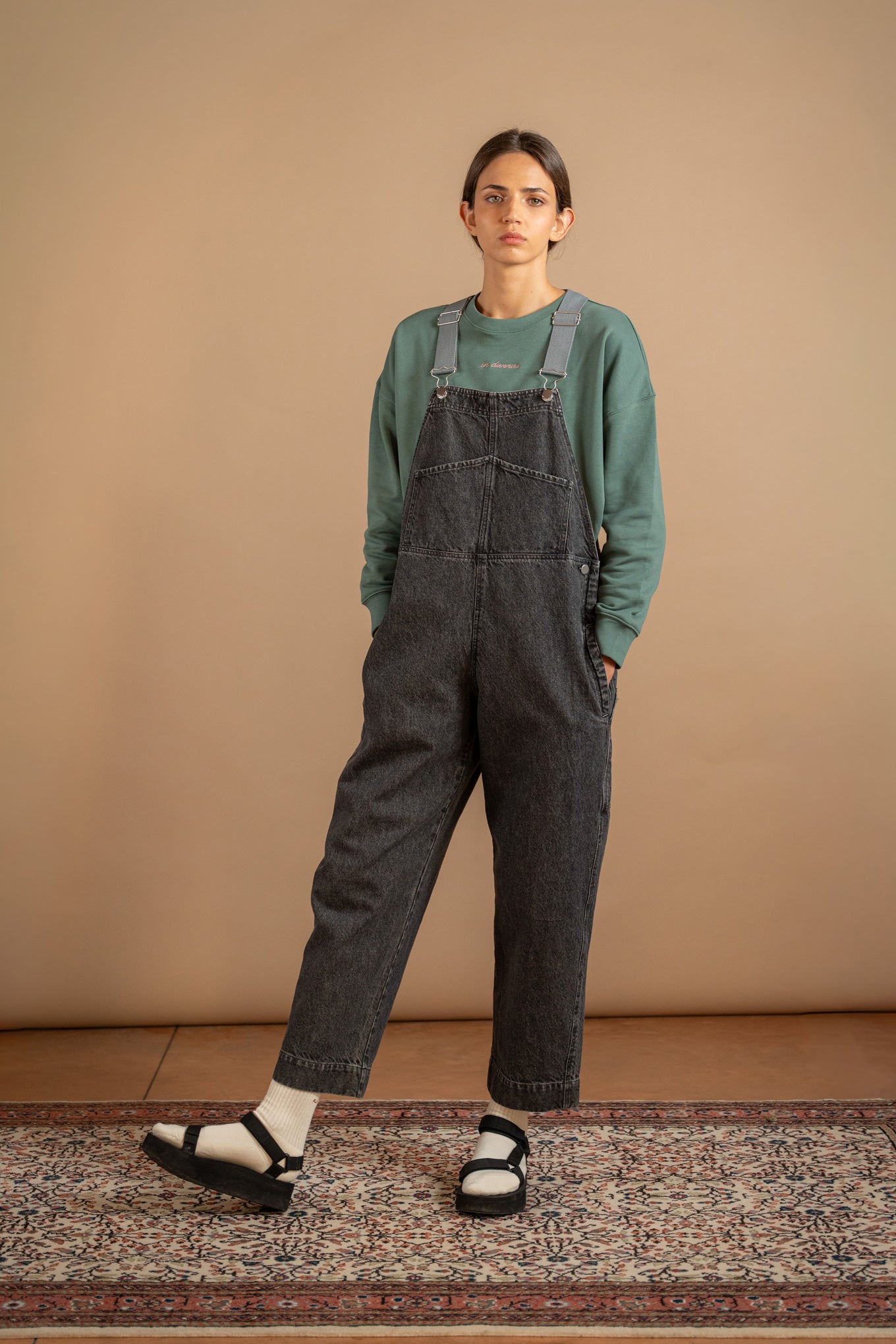 Latzhose Apollo Jeans – Schwarz stonewashed