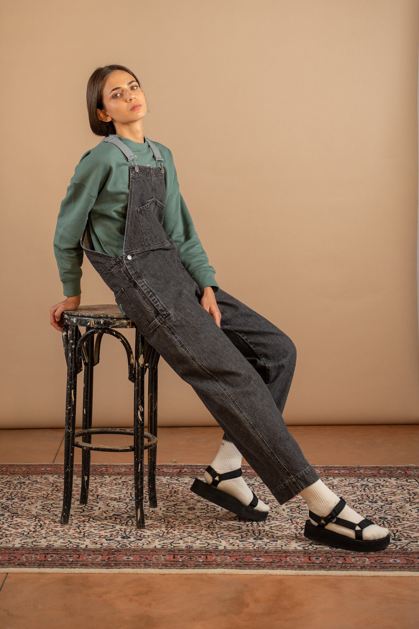 Latzhose Apollo Jeans – Schwarz stonewashed