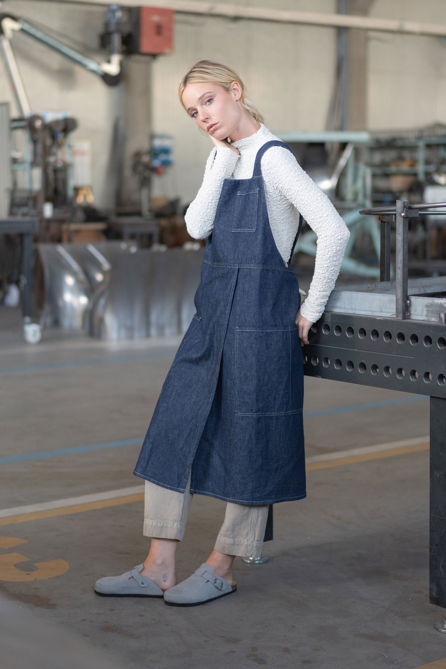 Grembiule Split-leg donna - Jeans Cotone-Canapa