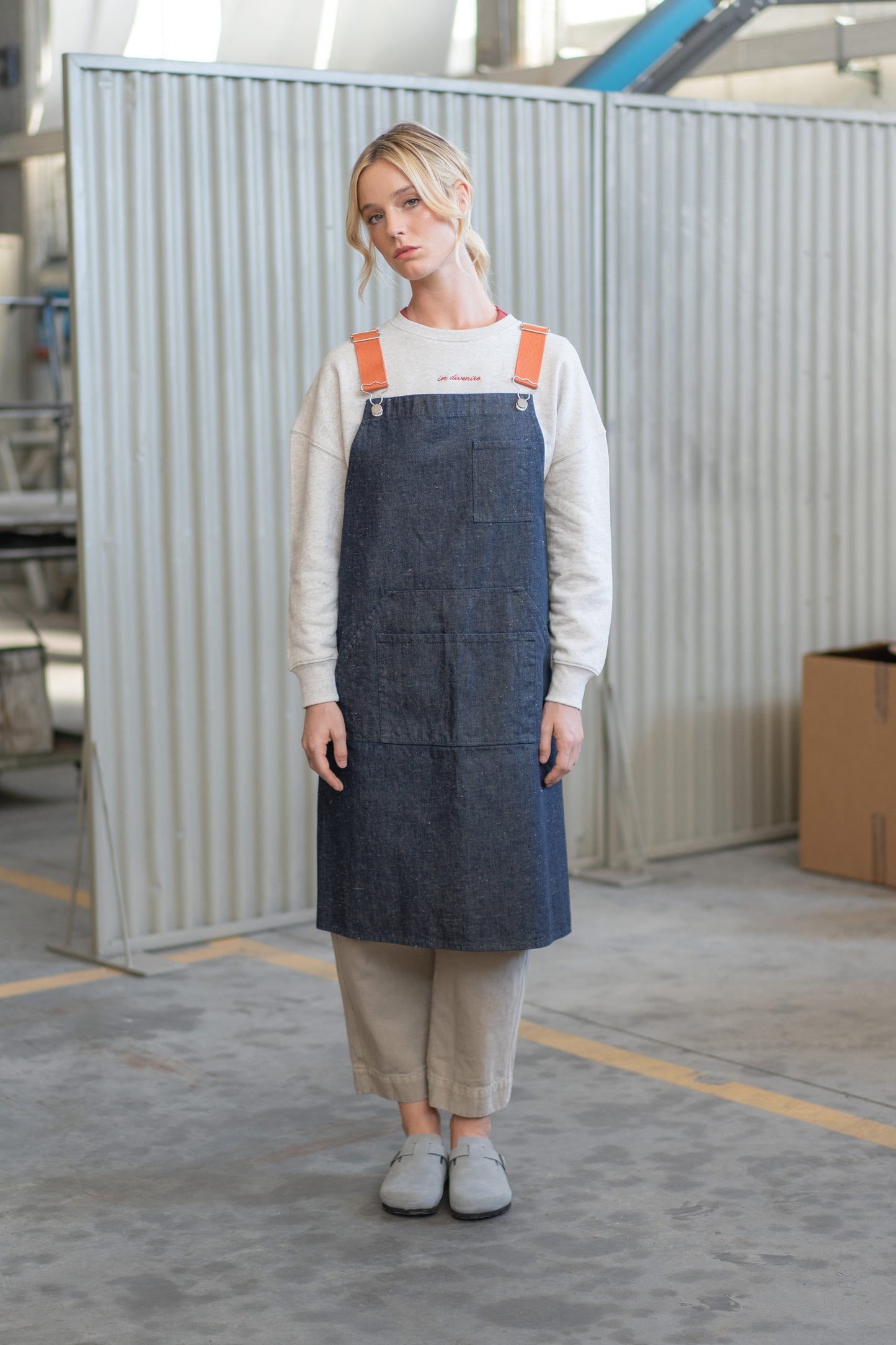 Grembiule Unisex - Jeans Cotone-Lino