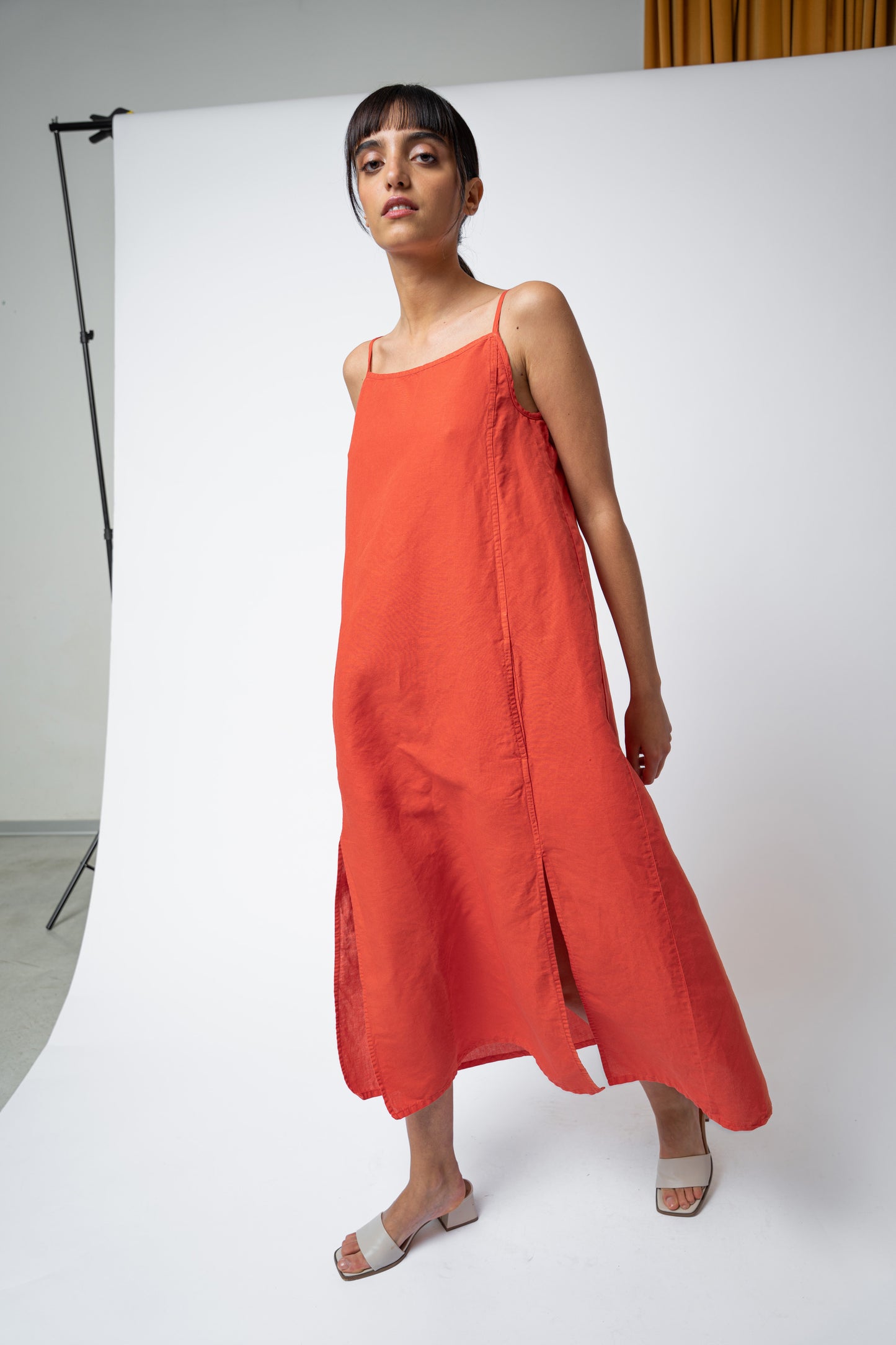 Vestito Aria con tasche e spacchi laterali - rosso Papavero