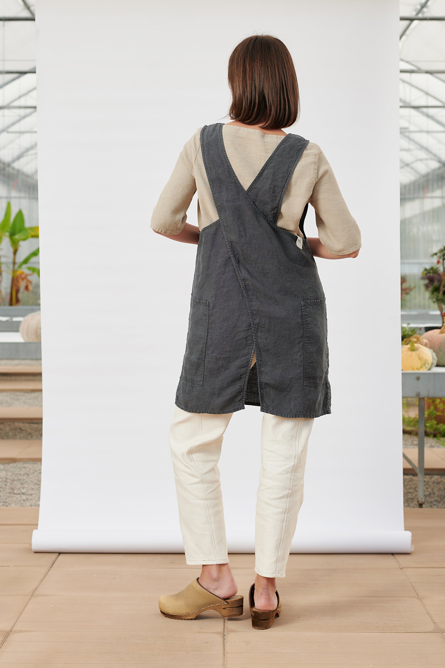 GR2 - Grembiule/Vestito incrociato Ardesia - Tg. XS/S