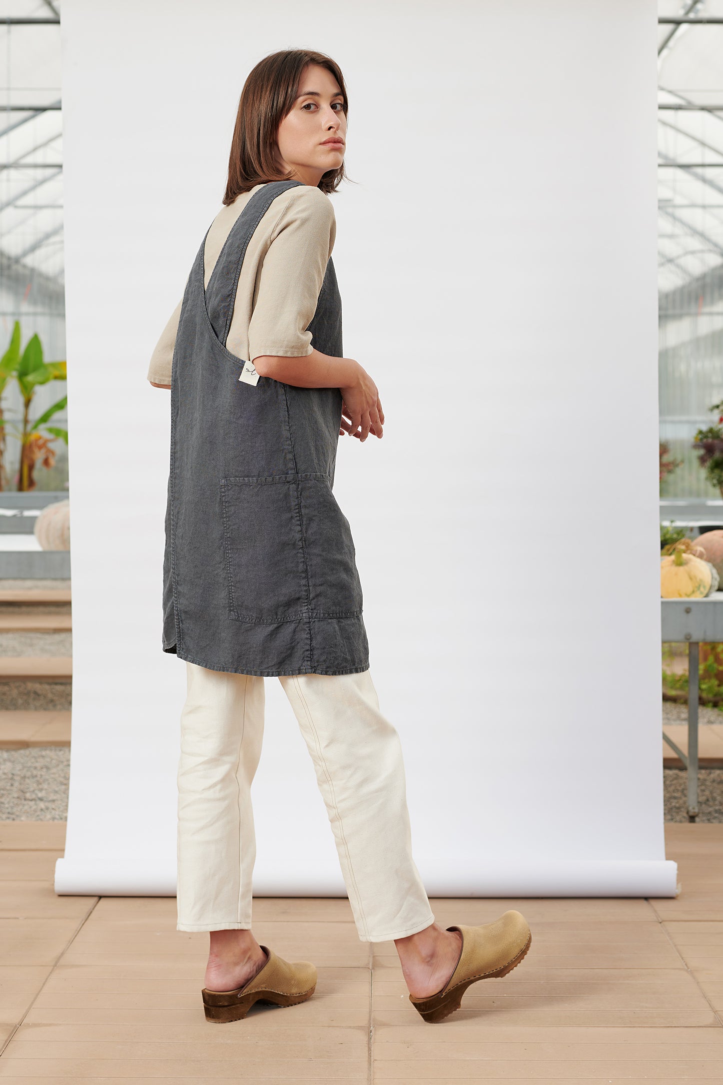 GR2 - Grembiule/Vestito incrociato Ardesia - Tg. XS/S