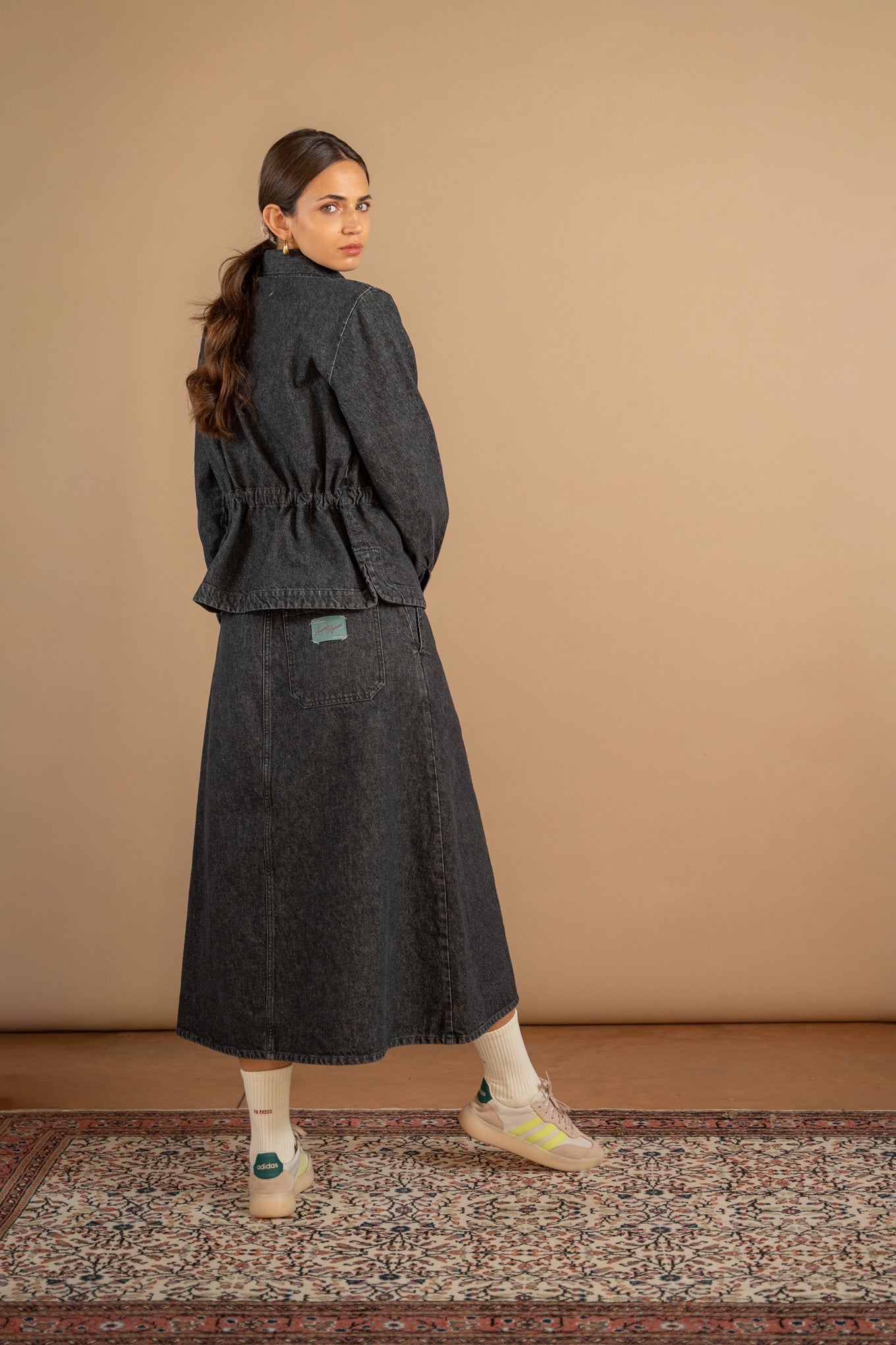 Overshirt Jeans Eva – Schwarz stonewashed