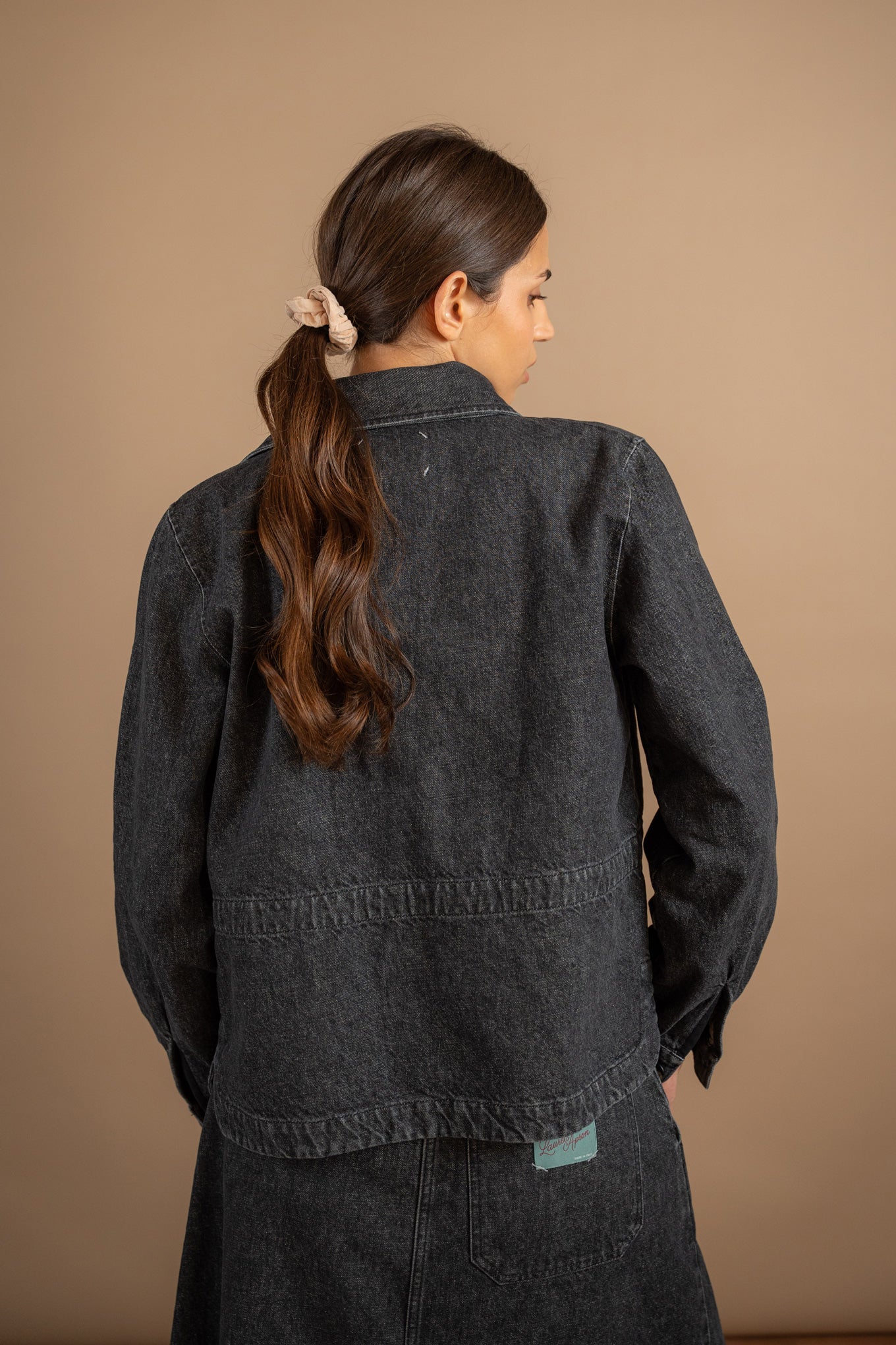 Overshirt Jeans Eva – Schwarz stonewashed