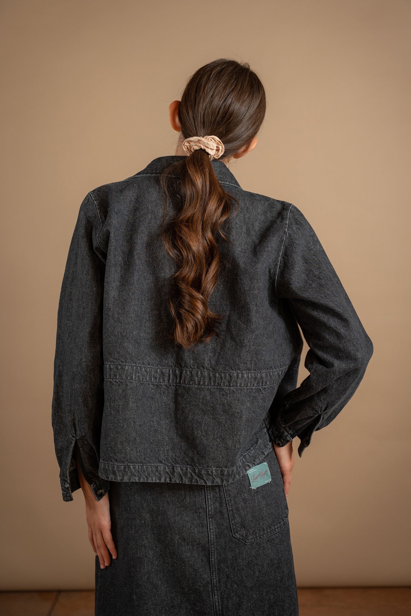 Overshirt Jeans Eva – Schwarz stonewashed