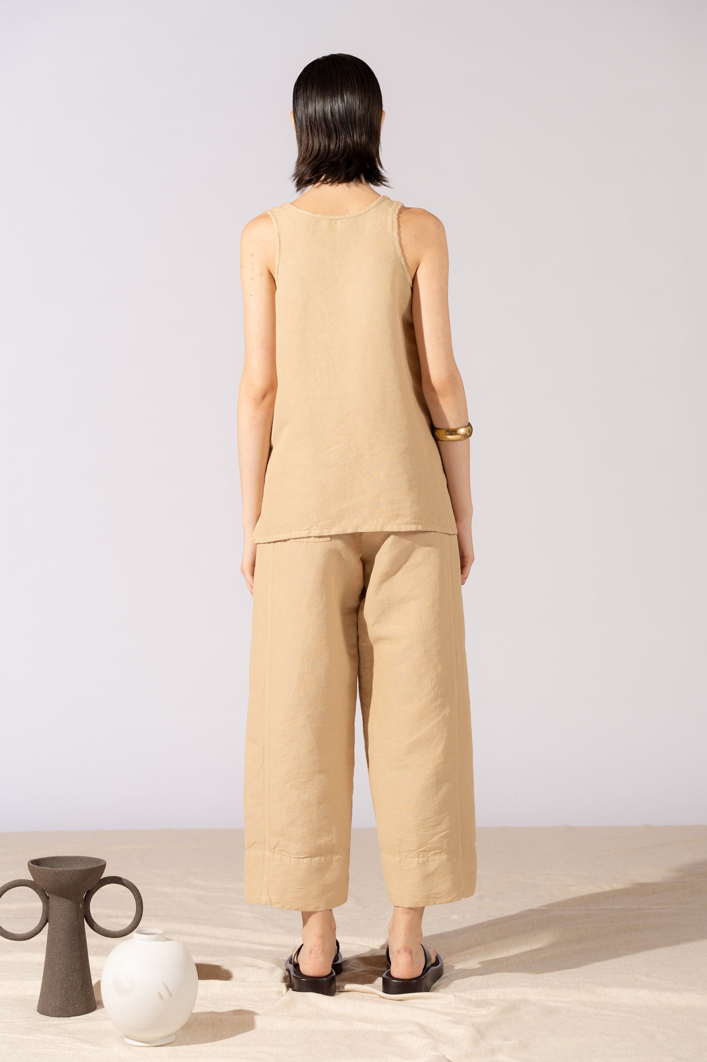 TOP02 - Top Tessa in Canapa Cotone Miele - Tg. S