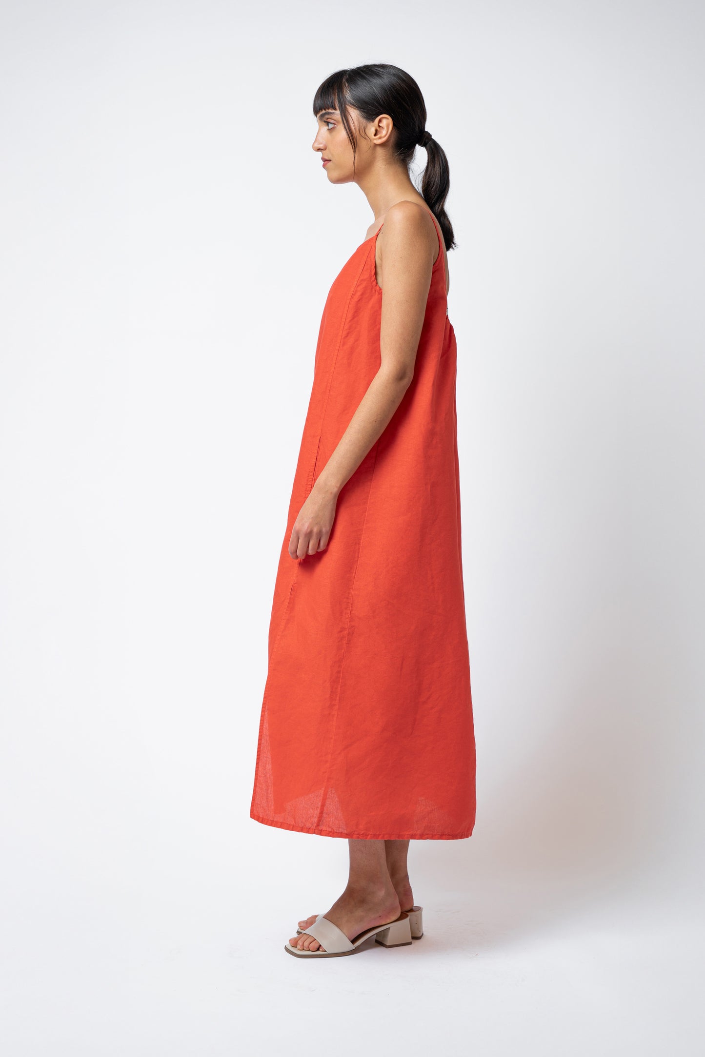 Vestito Aria con tasche e spacchi laterali - rosso Papavero
