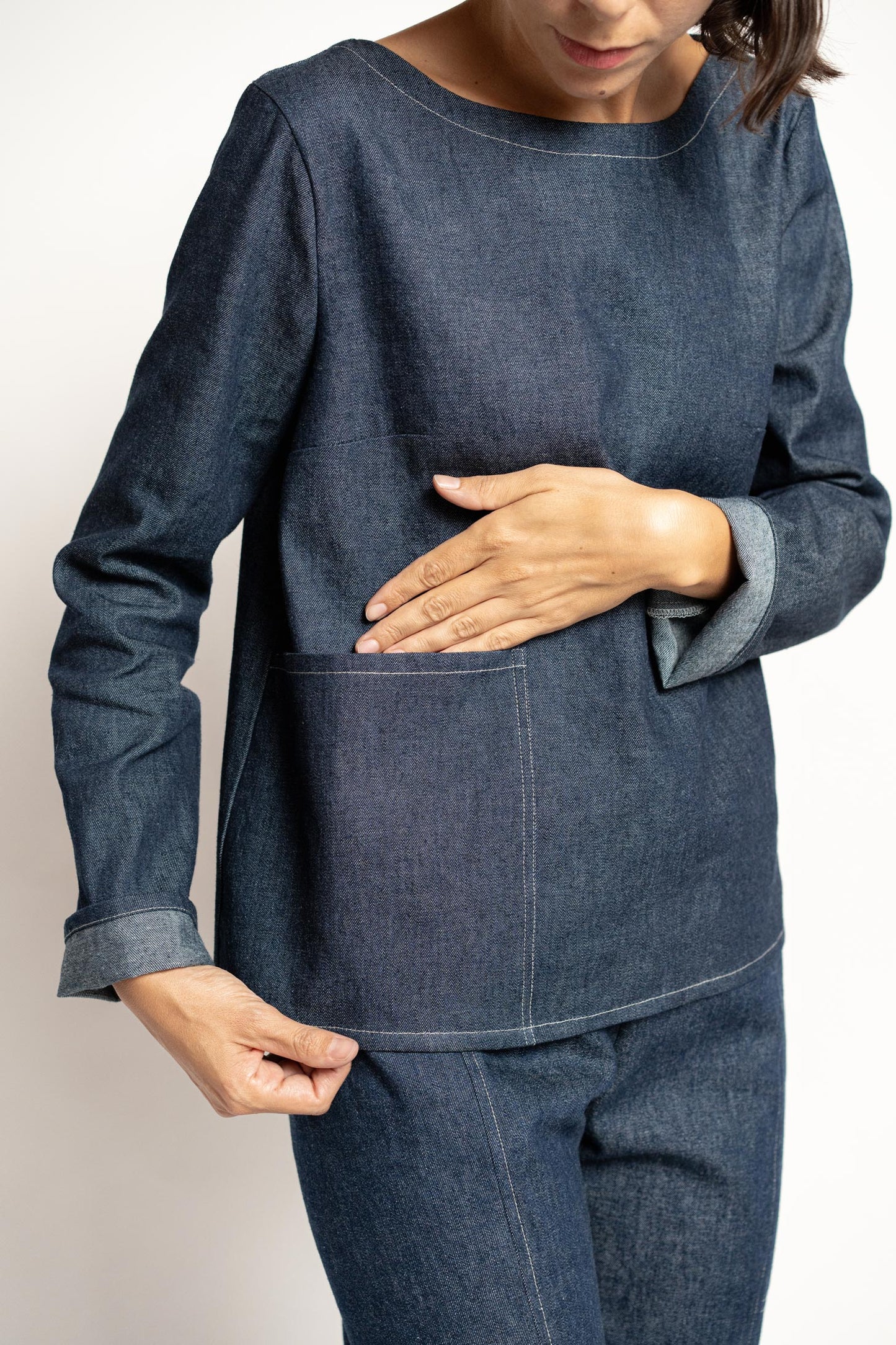 KIT Blusa con bottoni:  Cartamodello Cartaceo + Tessuto