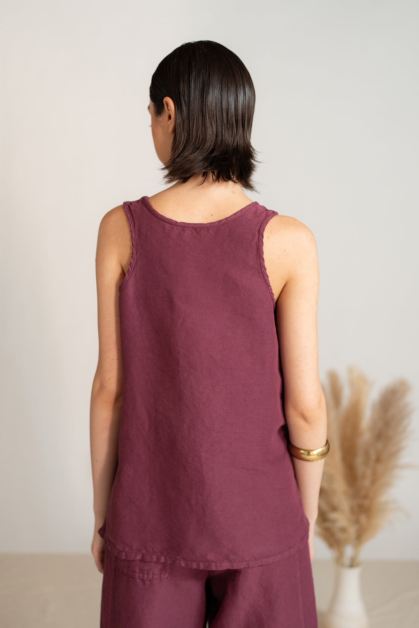 Top Tessa in Canapa Cotone - Amaranto