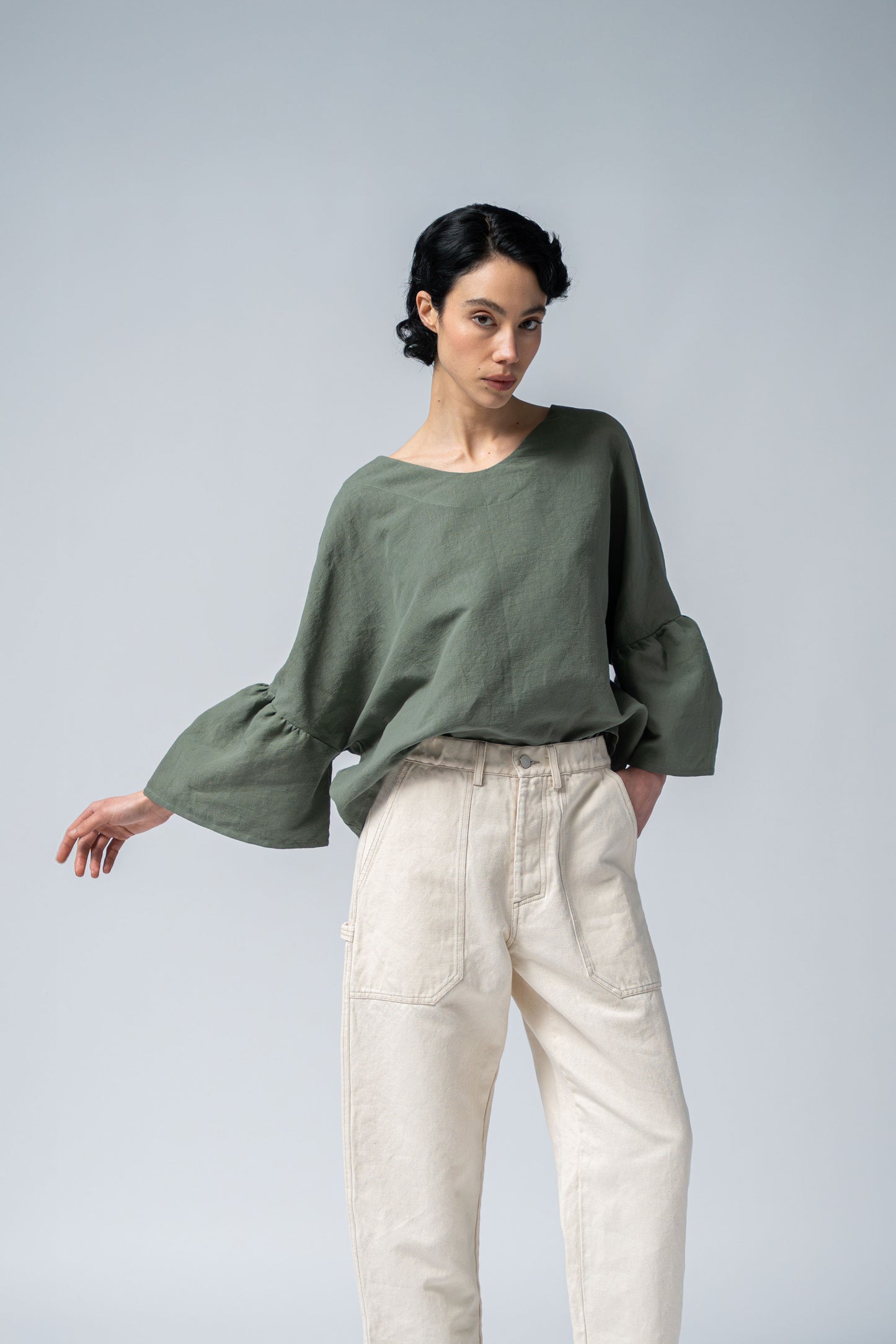 Blusa Bloom verde Salvia