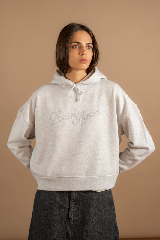 Kapuzenpullover – grau meliert
