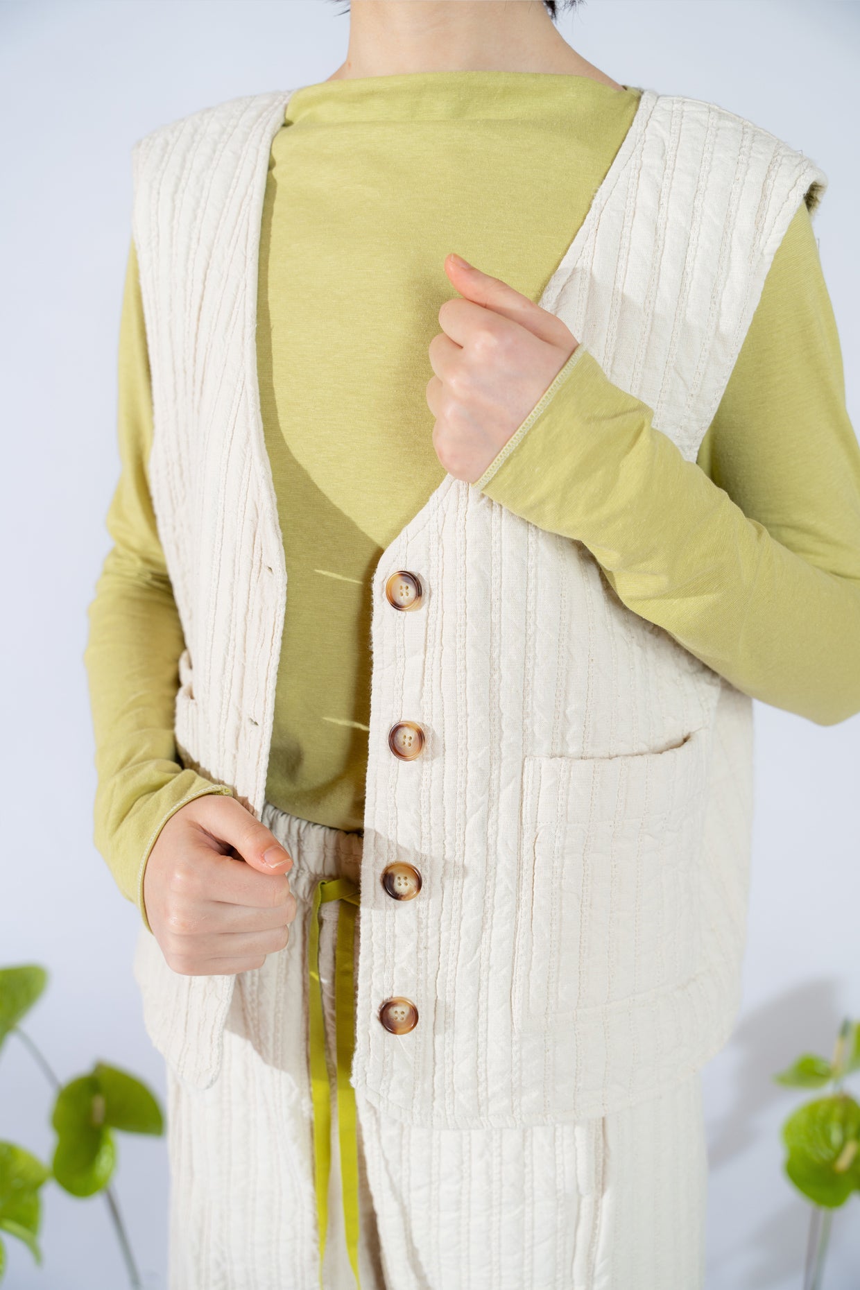 Wendeweste Iris - Jeans + Karomuster