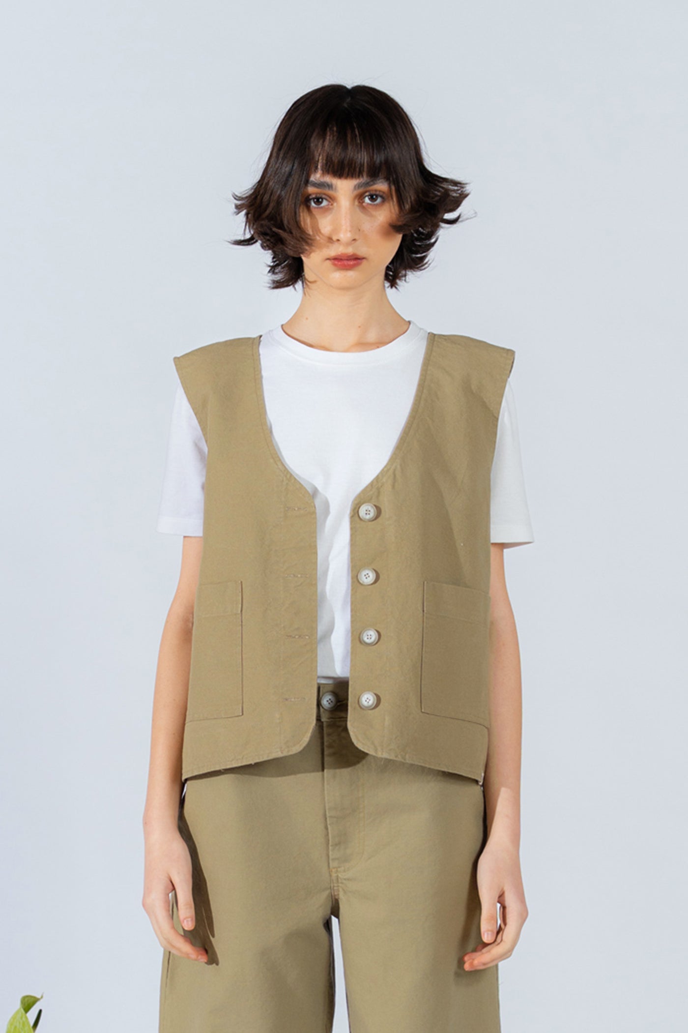 Wendeweste Iris - Jeans + Karomuster