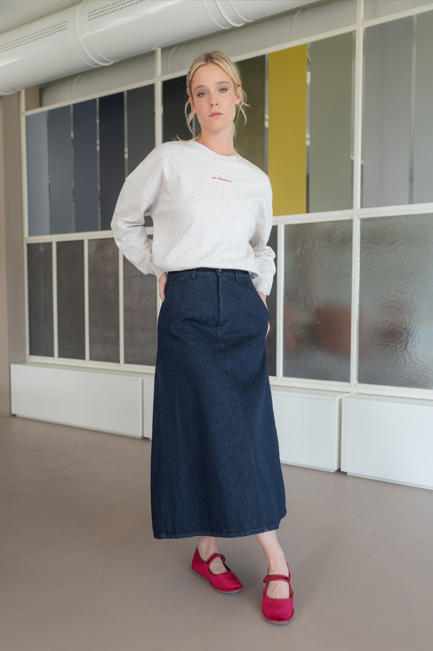 Gonna Jeans Lia - Blu Indaco