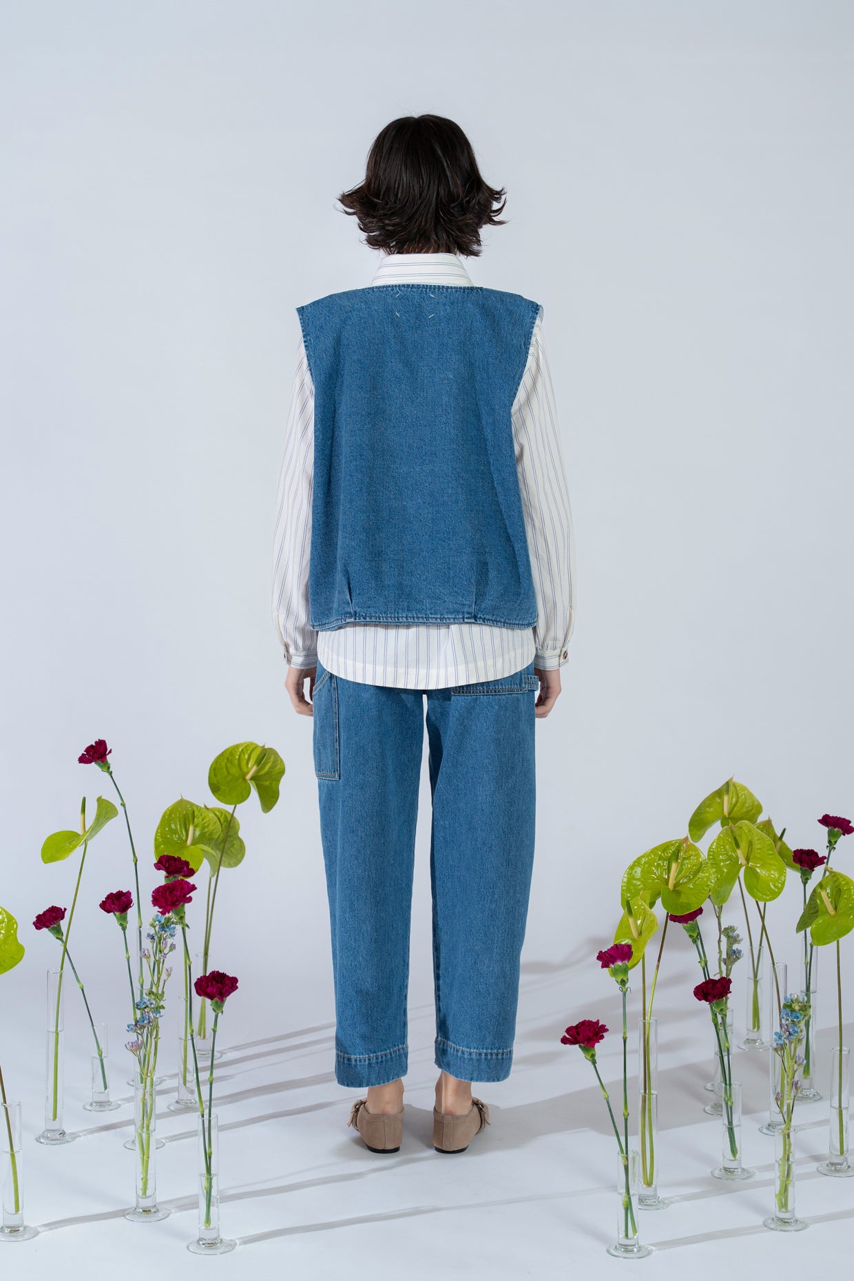 Weste Vega mit Futter – Blaue Jeans Washed