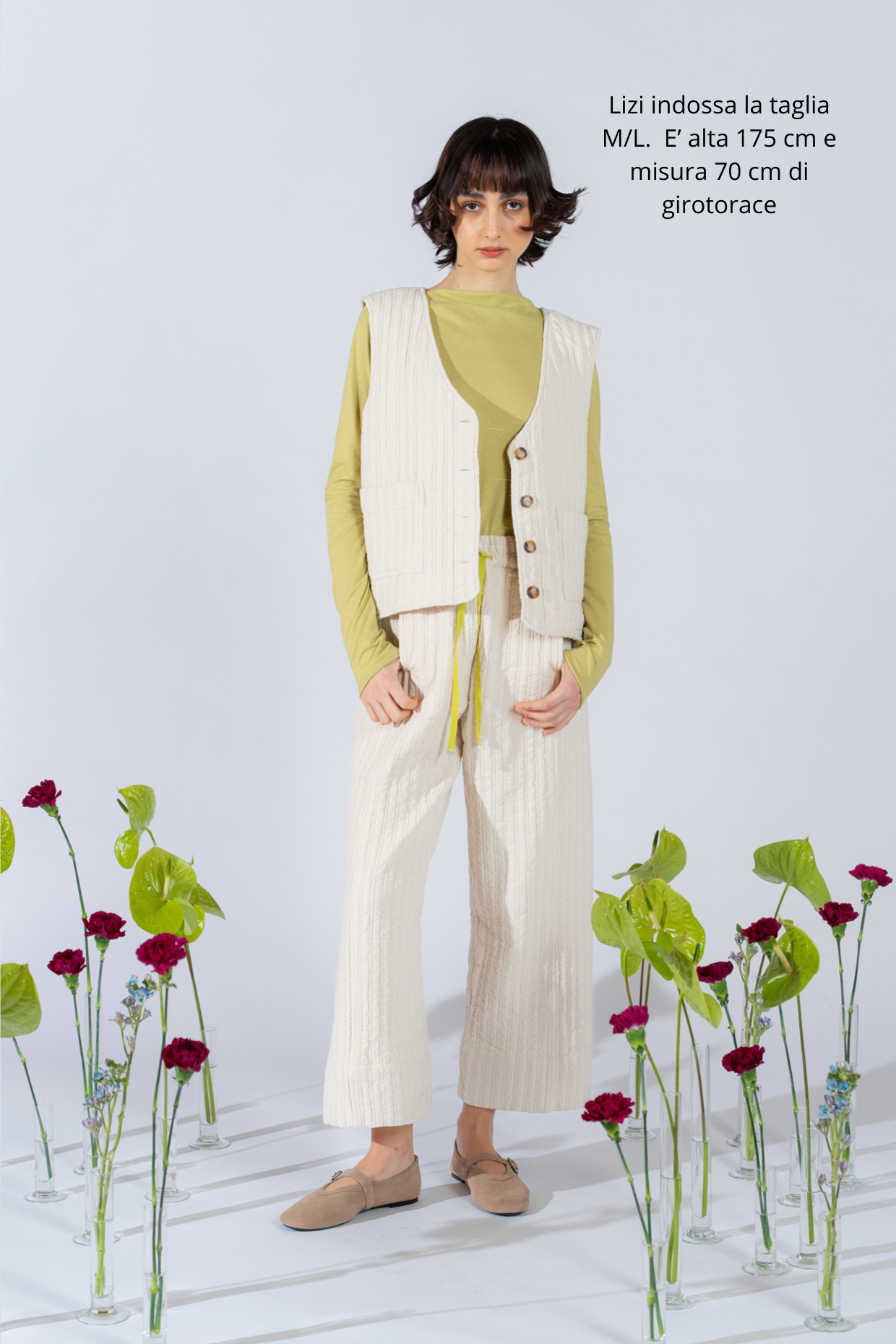 Wendeweste Iris - Jeans + Karomuster