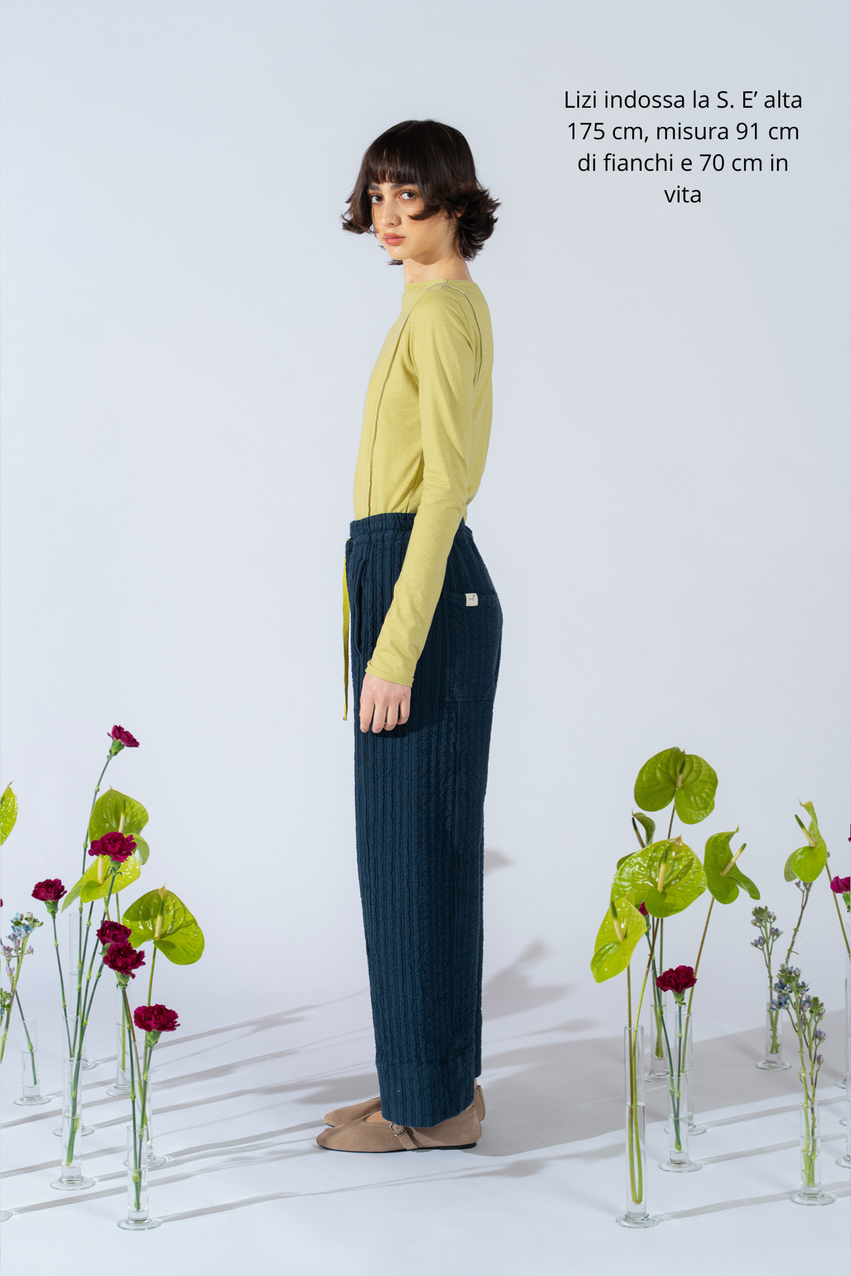 Milo-Hose aus recycelter Baumwolle mit Gummizug und verstellbarem Kordelzug – Marineblau