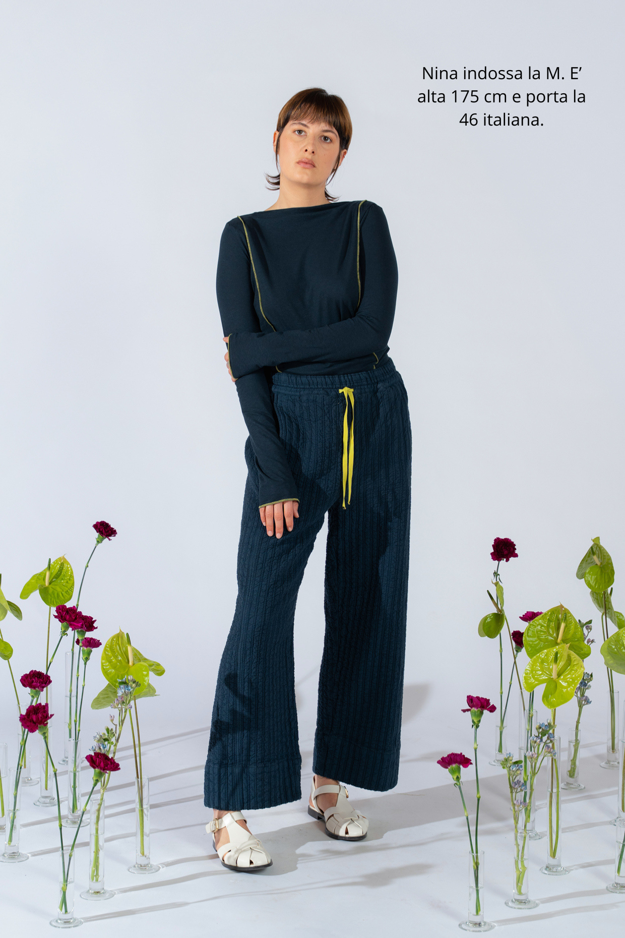 Milo-Hose aus recycelter Baumwolle mit Gummizug und verstellbarem Kordelzug – Marineblau