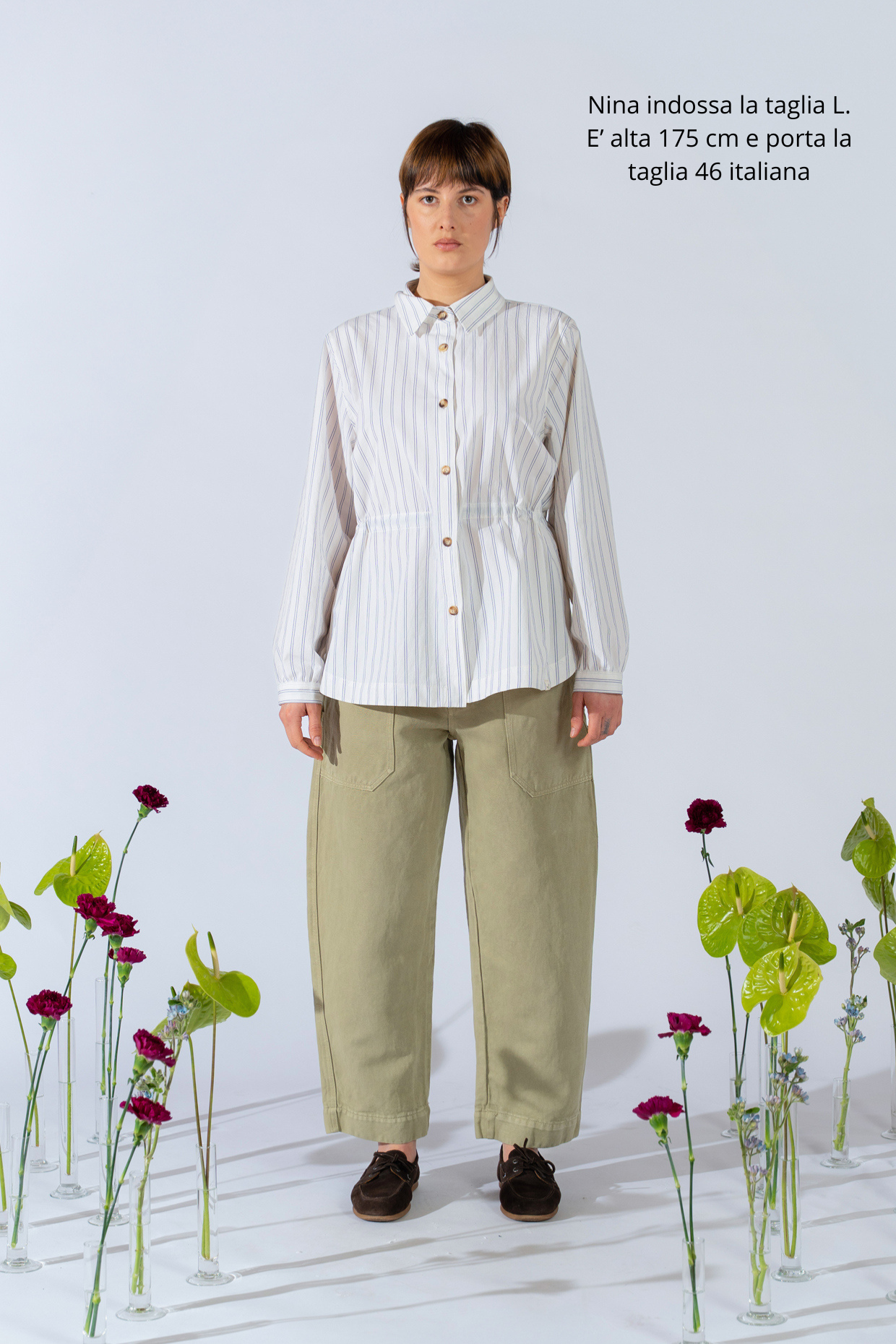 Apollo-Hose aus Hanf-Denim mit Gummizug in der Taille – Kiwi-Grün