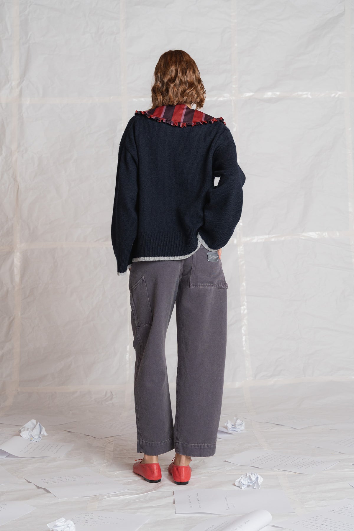 Pantaloni Apollo in denim di canapa con elastico in vita - Malva