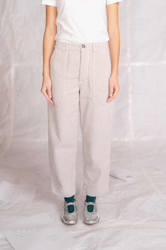 Pantaloni Apollo in velluto con elastico in vita - Sasso