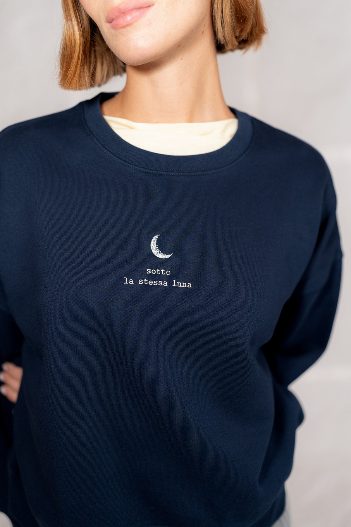 Felpa "sotto la stessa luna" - Blu Notte