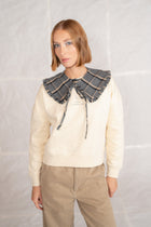 Colletto in cotone riciclato - grigio/nero