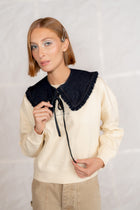 Colletto in jeans riciclato - blu indaco