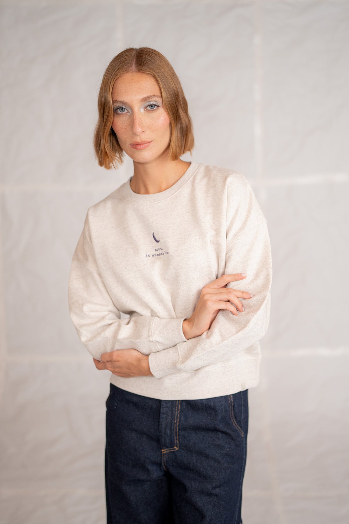 Sweatshirt „In divenire“ – Naturfarben