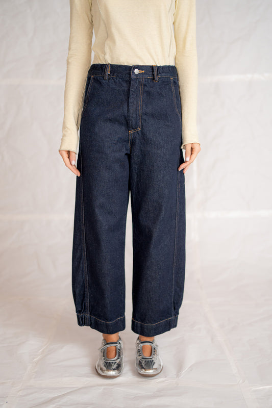 Jeans Selene in cotone riciclato con elastico in vita - blu Indaco