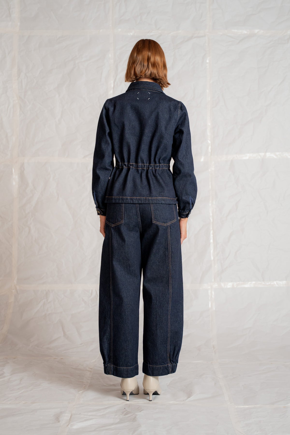 Selene Jeans in Recycled Cotton with Elastic Waistband - Indigo Blue