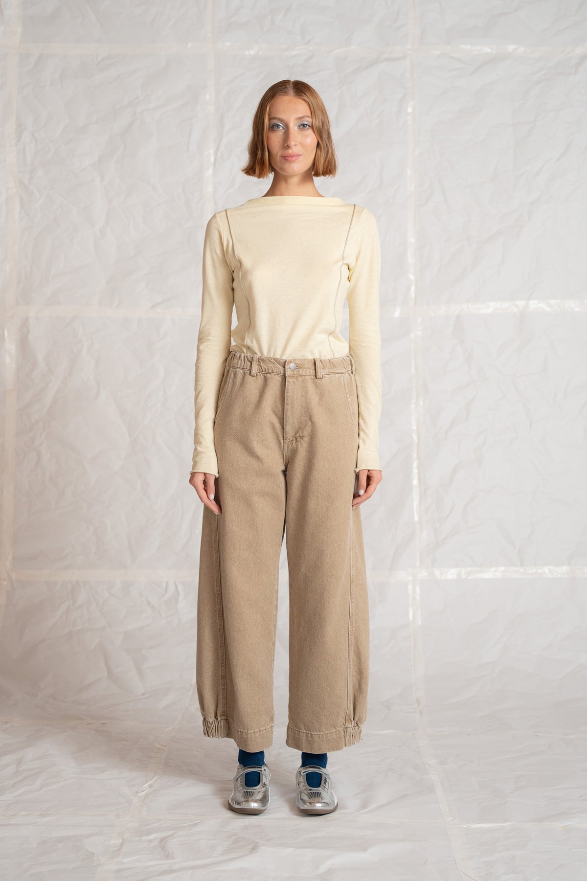 Selene jeans in cotton with elastic waist - Duna stonewashed