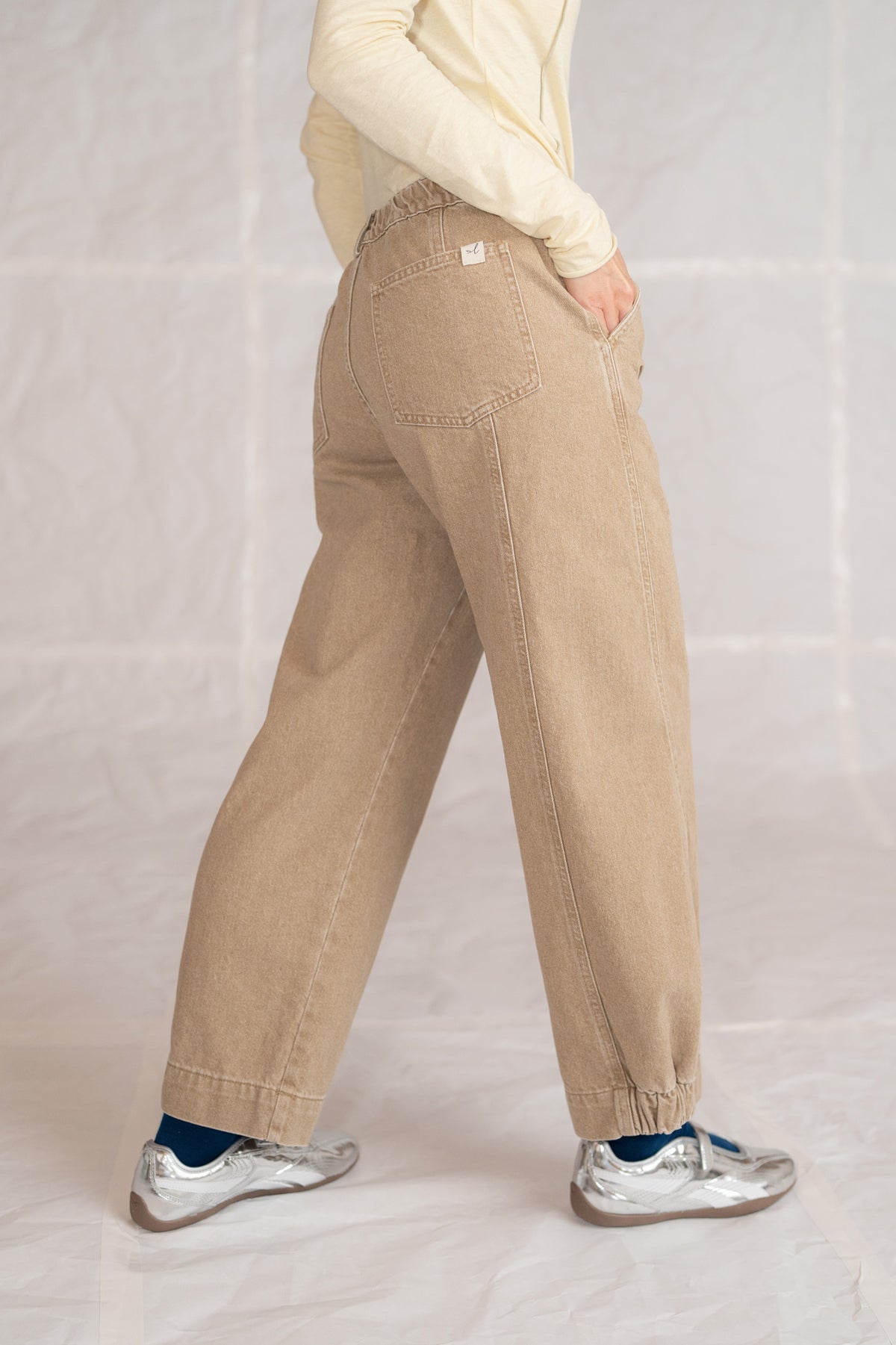 Selene jeans in cotton with elastic waist - Duna stonewashed