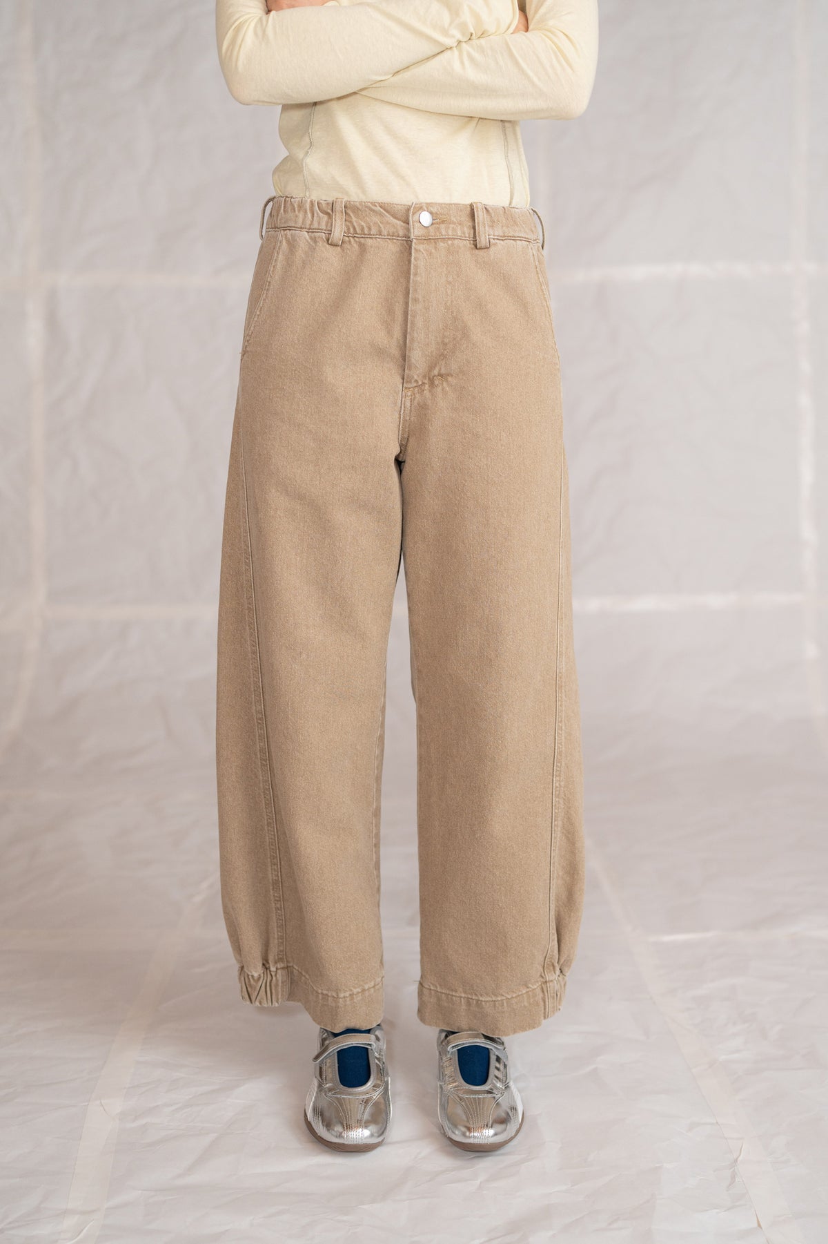 Selene jeans in cotton with elastic waist - Duna stonewashed