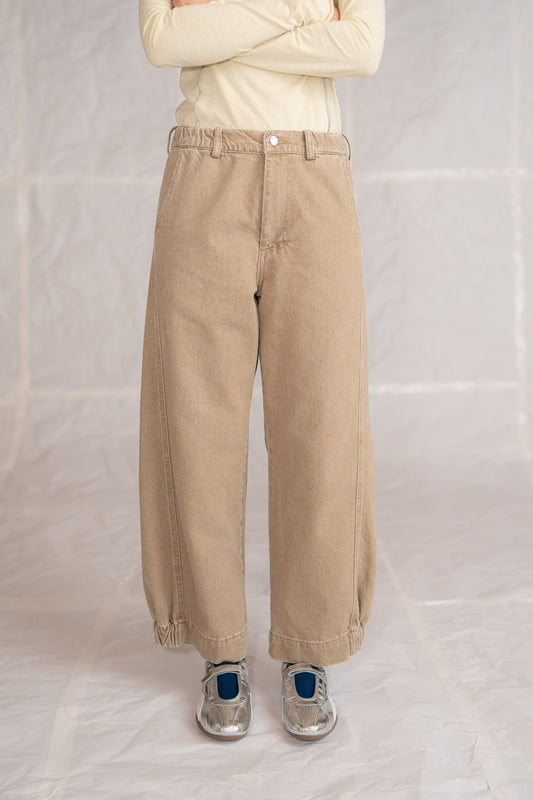 Jeans Selene in cotone con elastico in vita - Duna stonewashed