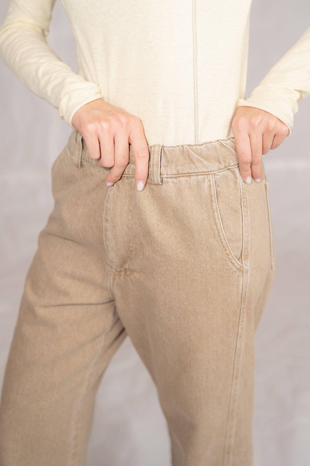 Selene jeans in cotton with elastic waist - Duna stonewashed