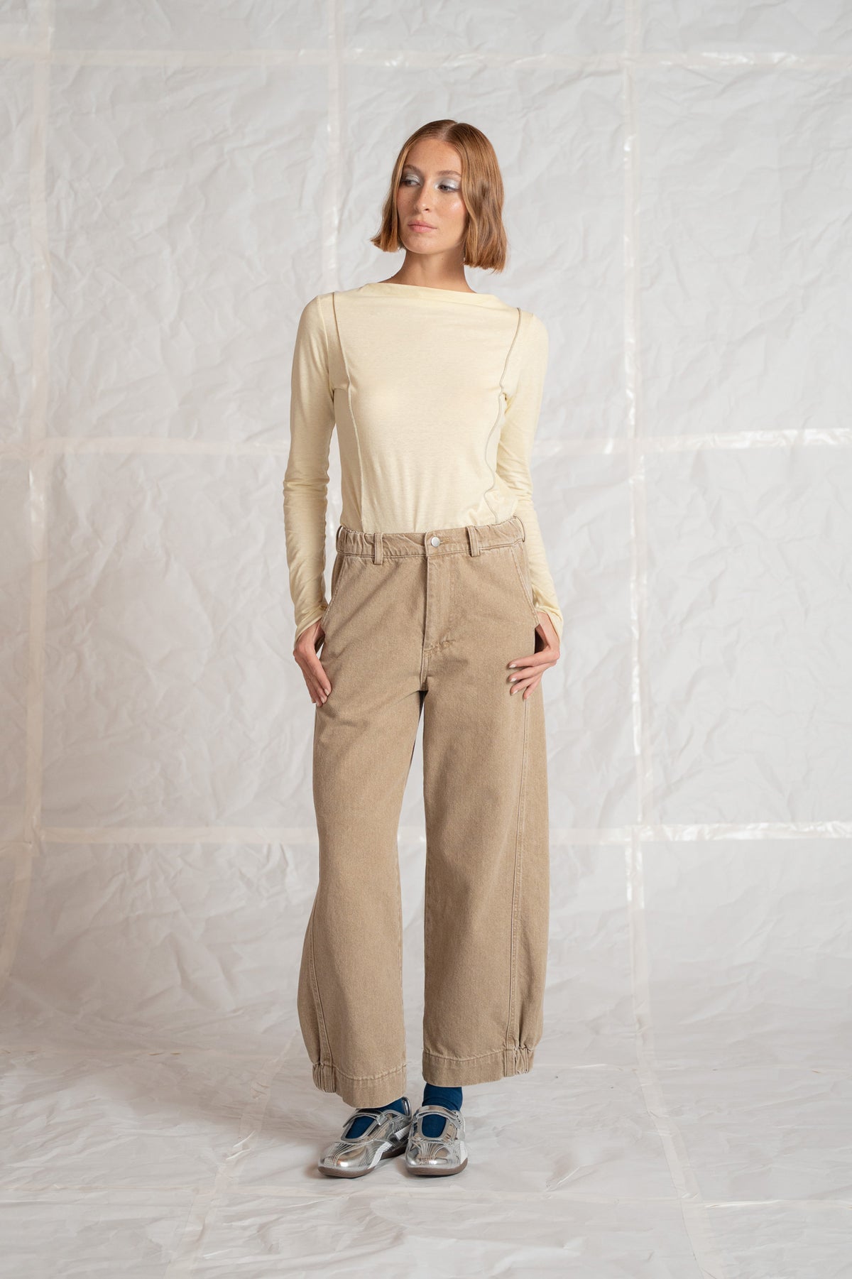 Selene jeans in cotton with elastic waist - Duna stonewashed