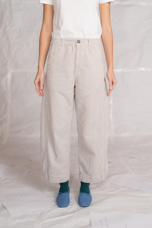 Pantalone Selene in velluto con elastico in vita - Sasso