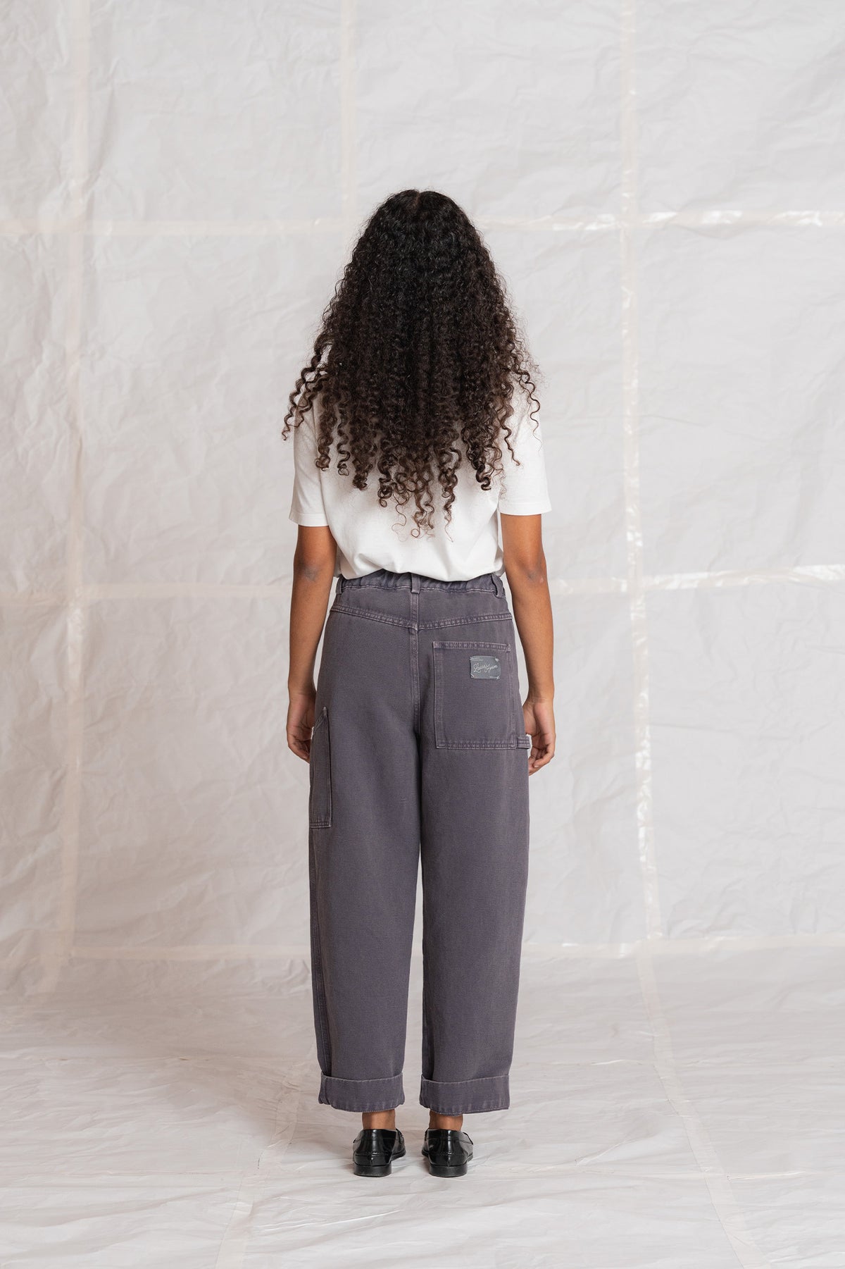 Pantaloni Apollo in denim di canapa con elastico in vita - Malva