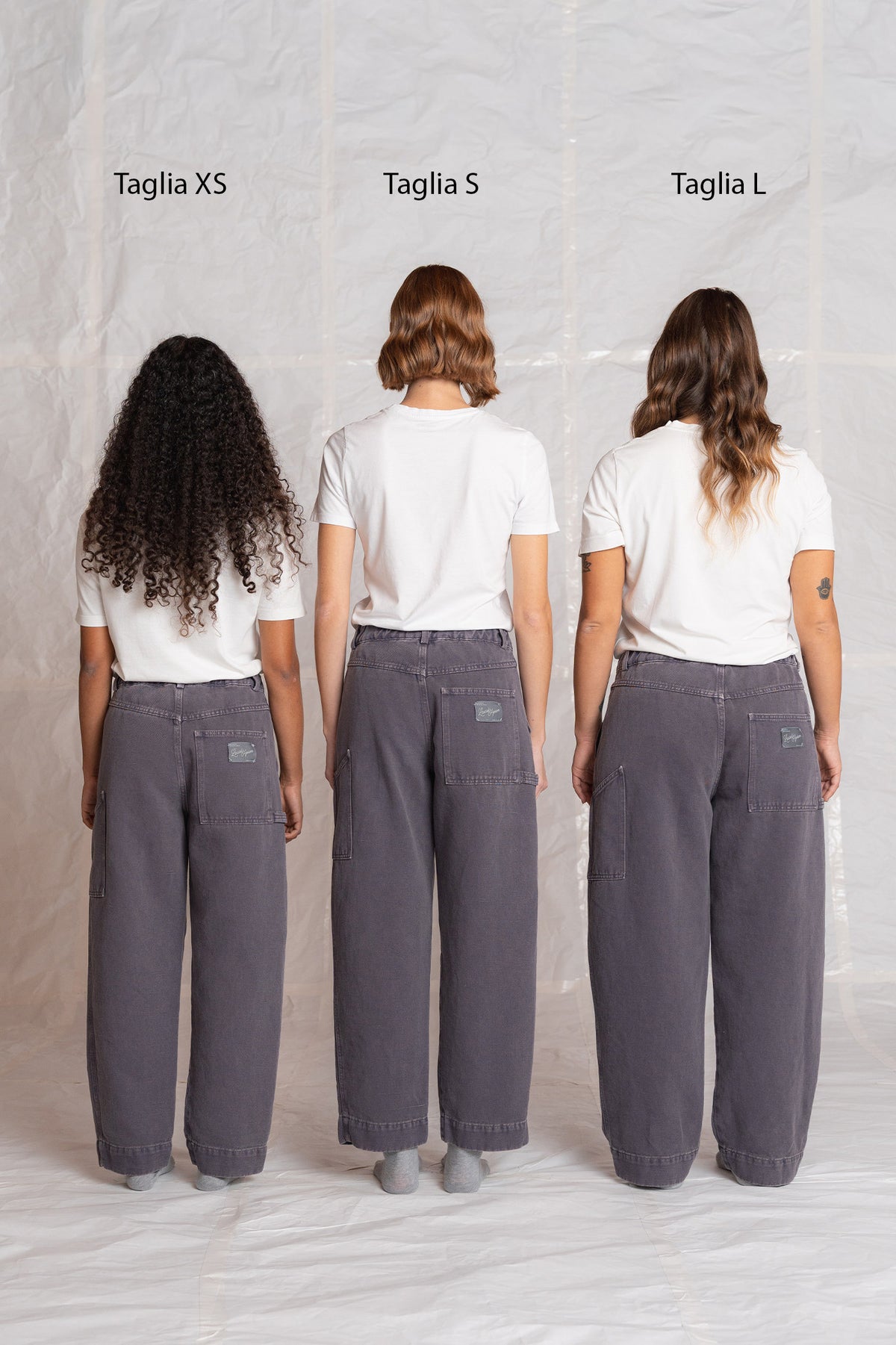 Pantaloni Apollo in denim di canapa con elastico in vita - Malva