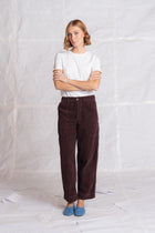 Pantaloni Apollo in velluto con elastico in vita - Prugna